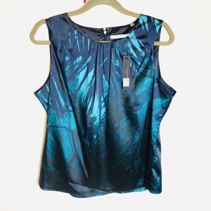 NWT Tahari Sleeveless Blue Teal Career Tank P/L